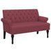 Bankje met rugleuning 120x62x75,5 cm stof wijnrood