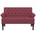 Bankje met rugleuning 120x62x75,5 cm stof wijnrood