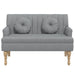 Bankje met kussens 113x64,5x75,5 cm stof lichtgrijs