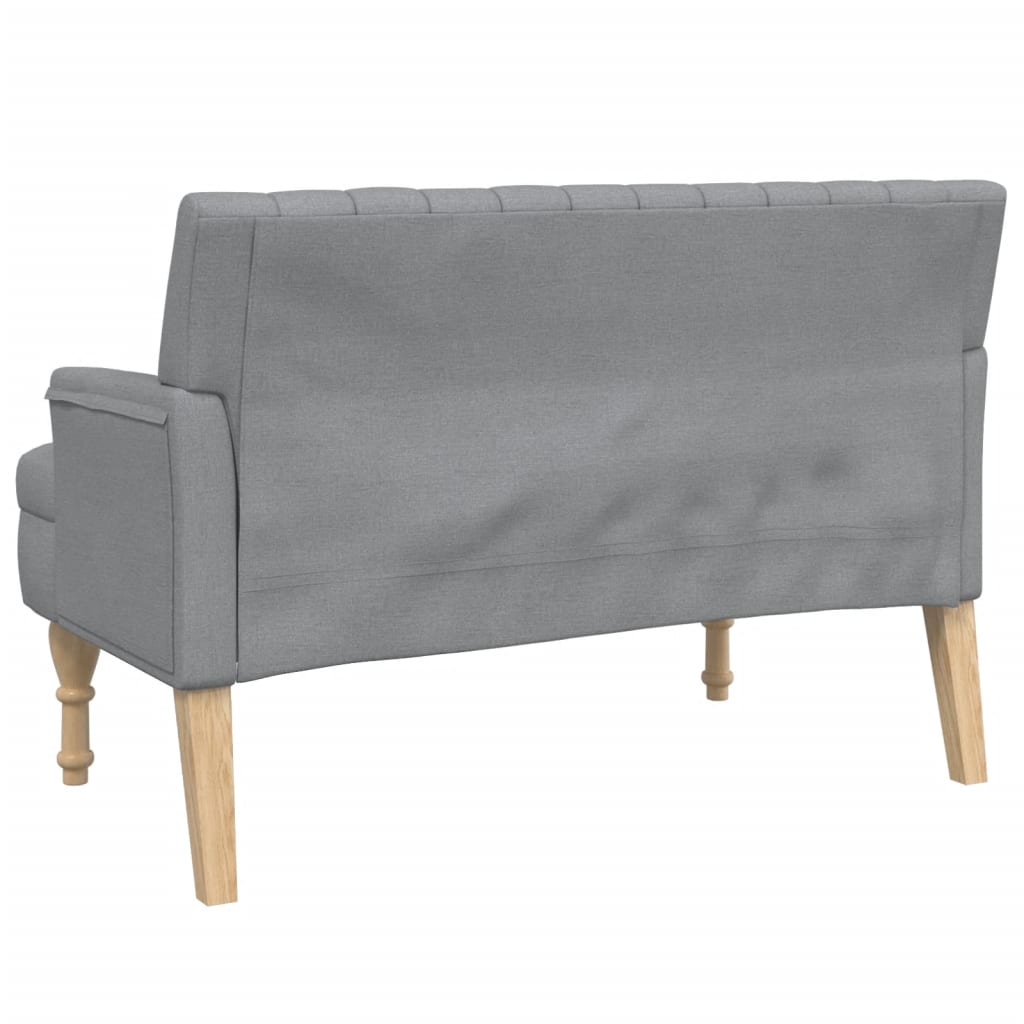 Bankje met kussens 113x64,5x75,5 cm stof lichtgrijs