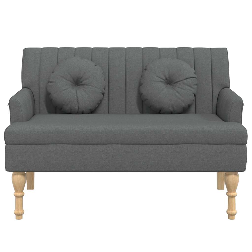 Bankje met kussens 113x64,5x75,5 cm stof donkergrijs