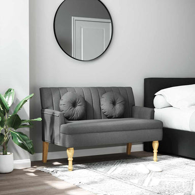Bankje met kussens 113x64,5x75,5 cm stof donkergrijs