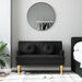 Bankje met kussens 113x64,5x75,5 cm stof zwart