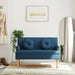 Bankje met kussens 113x64,5x75,5 cm stof blauw