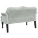 Bank met kussens lichtgrijs 120,5x65x75 cm fluweel