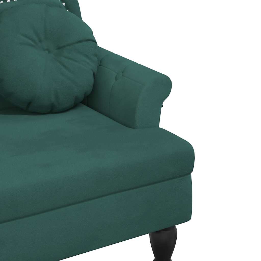 Bank met kussens donkergroen 120,5x65x75 cm fluweel