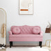 Bankje met kussens 120,5x65x75 cm fluweel roze