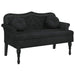 Bank met kussens zwart 120,5x65x75 cm fluweel