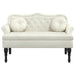 Bankje met kussens 120,5x65x75 cm fluweel crèmekleurig