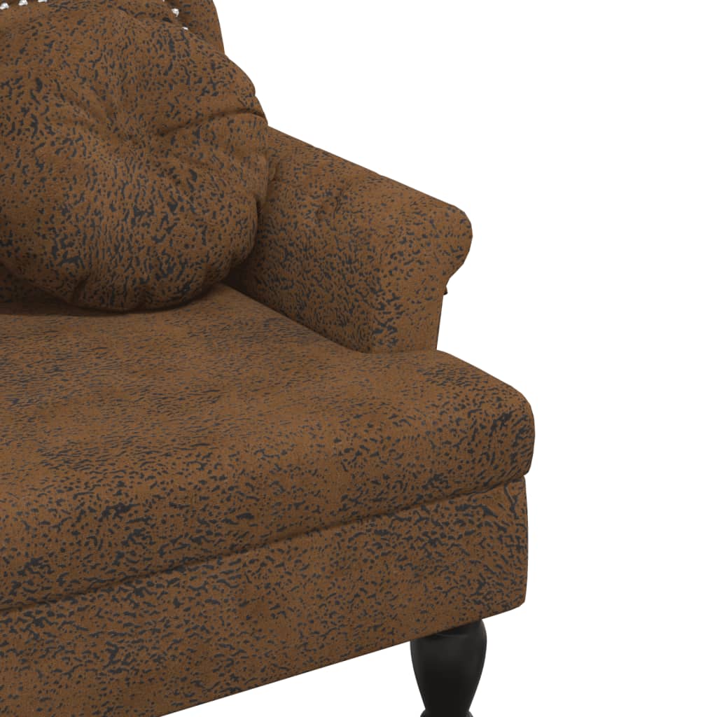 Bank met kussens bruin 120,5x65x75 cm kunstsuède