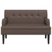 Bankje met rugleuning 112x65,5x75 cm kunstleer bruin