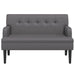 Bankje met rugleuning 112x65,5x75 cm kunstleer grijs