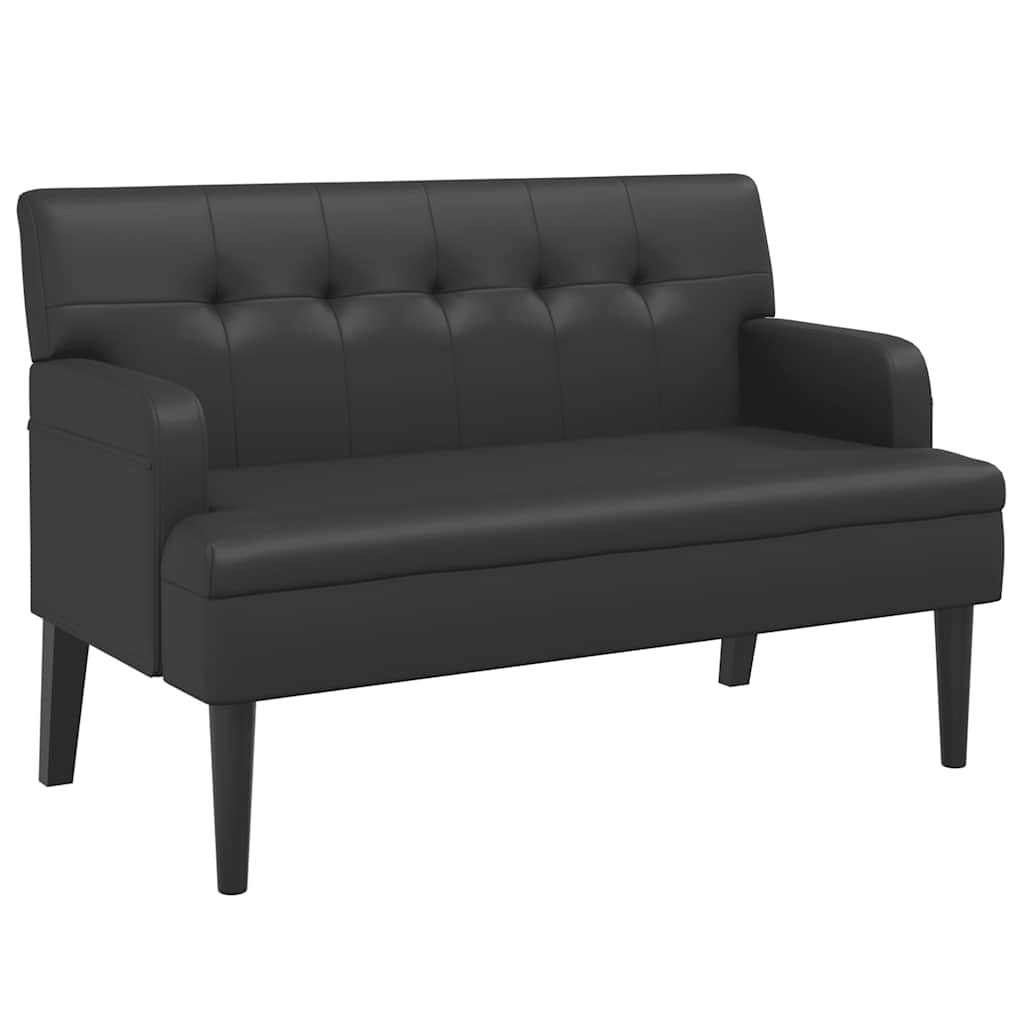 Bank met rugleuning zwart 112x65,5x75 cm kunstleer