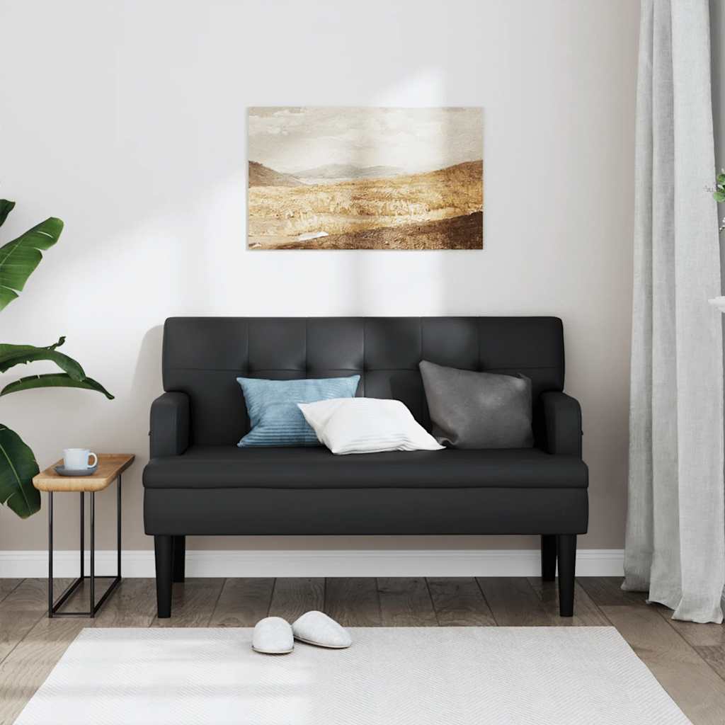 Bank met rugleuning zwart 112x65,5x75 cm kunstleer