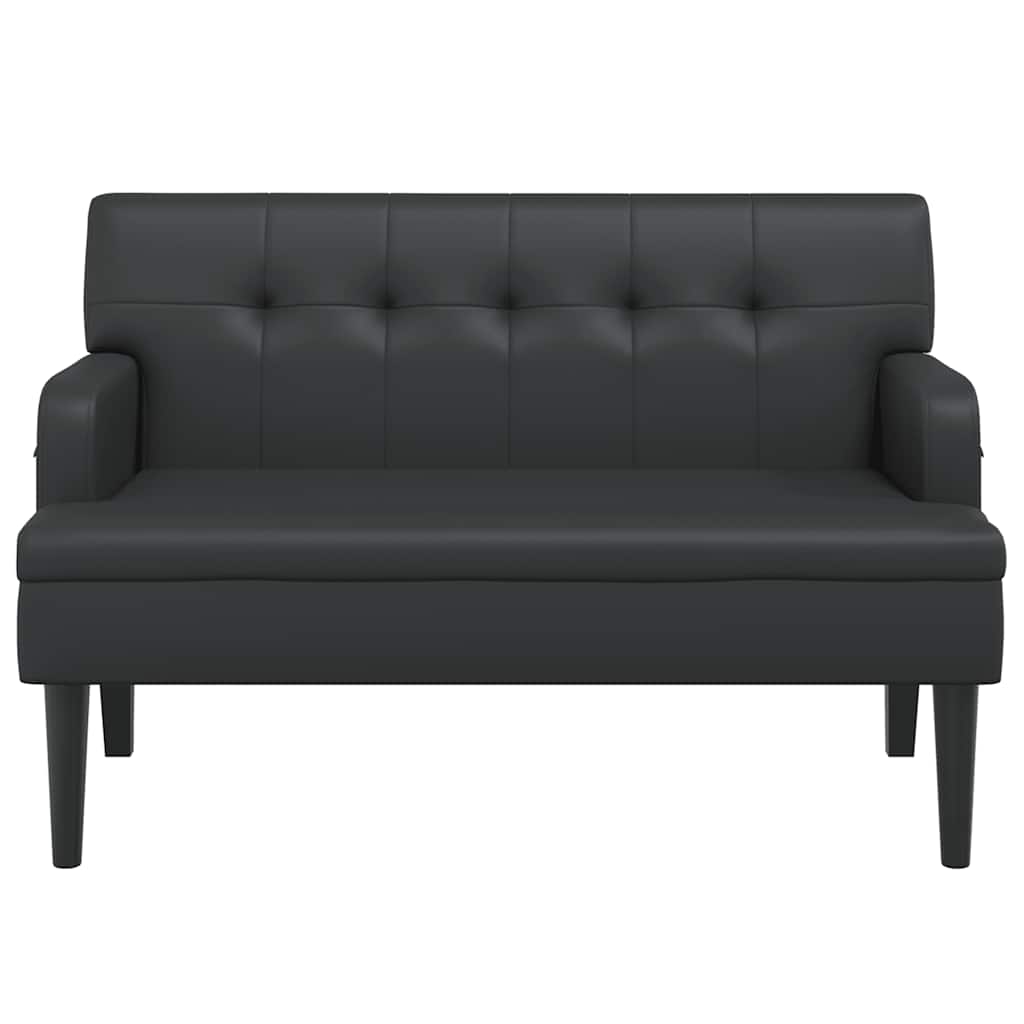 Bank met rugleuning zwart 112x65,5x75 cm kunstleer