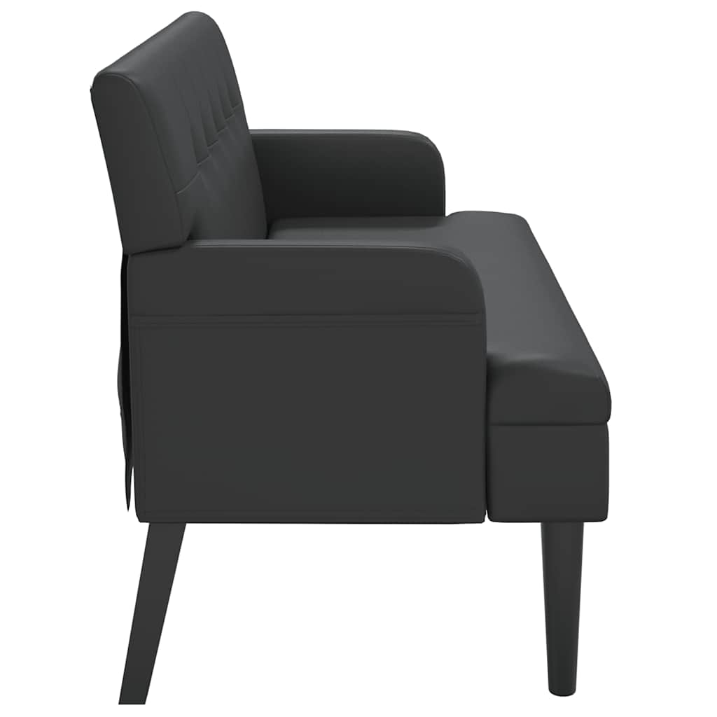 Bank met rugleuning zwart 112x65,5x75 cm kunstleer