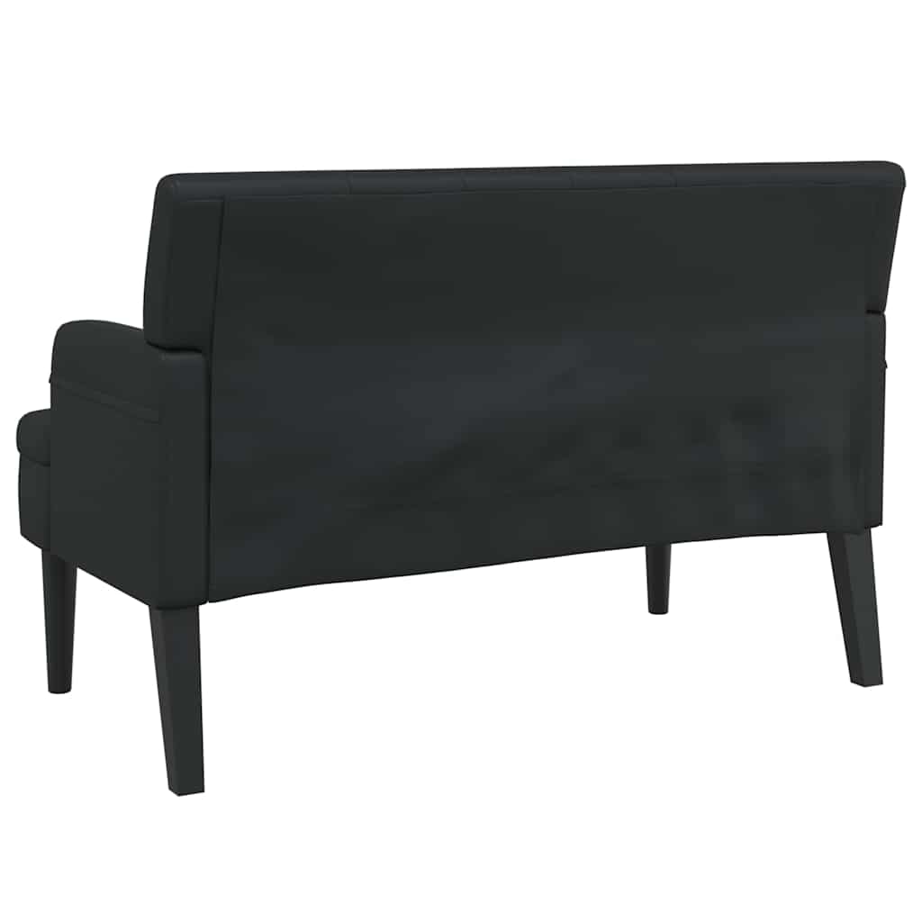 Bank met rugleuning zwart 112x65,5x75 cm kunstleer