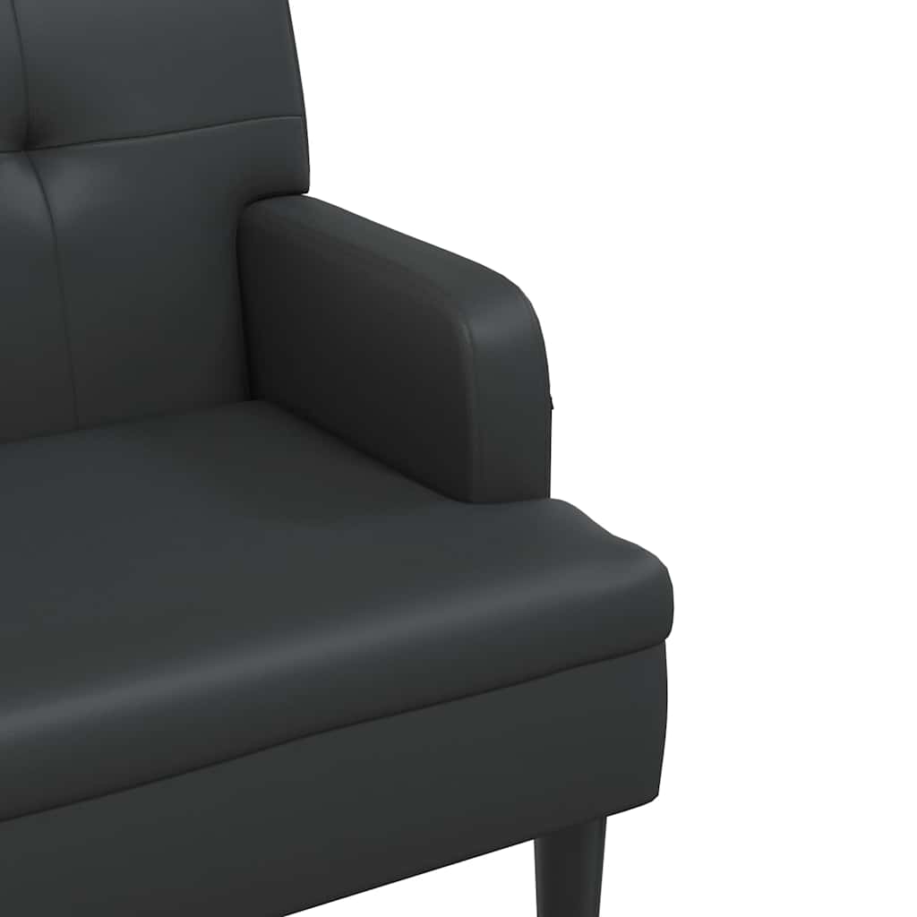 Bank met rugleuning zwart 112x65,5x75 cm kunstleer