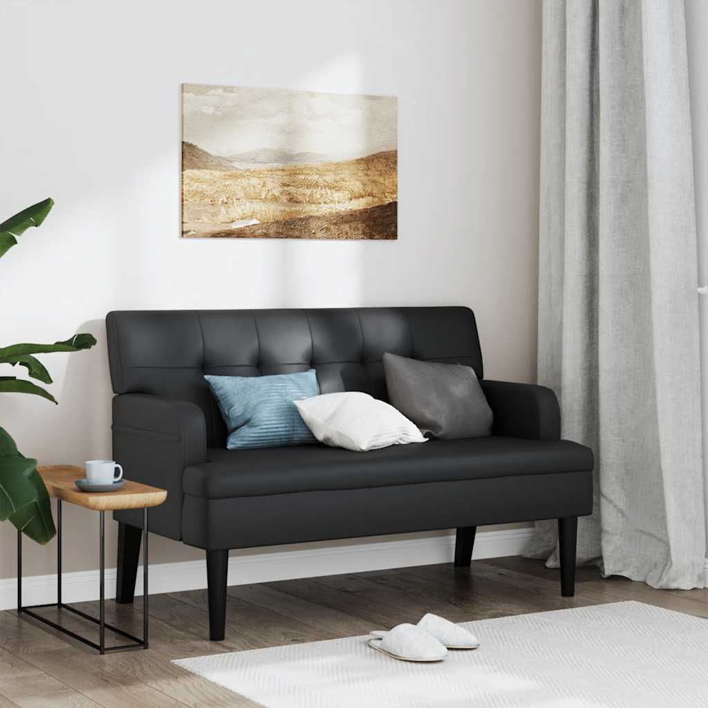 Bank met rugleuning zwart 112x65,5x75 cm kunstleer