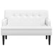 Bankje met rugleuning 112x65,5x75 cm kunstleer wit