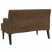 Bankje met rugleuning 112x65,5x75 cm kunstsuèdeleer bruin