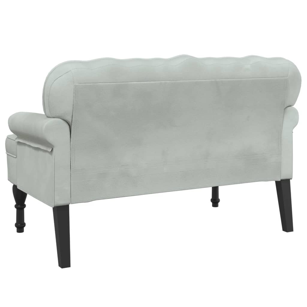 Bank met rugleuning lichtgrijs 119,5x64,5x75 cm fluweel