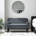 Bankje met rugleuning 119,5x64,5x75 cm fluweel donkergrijs