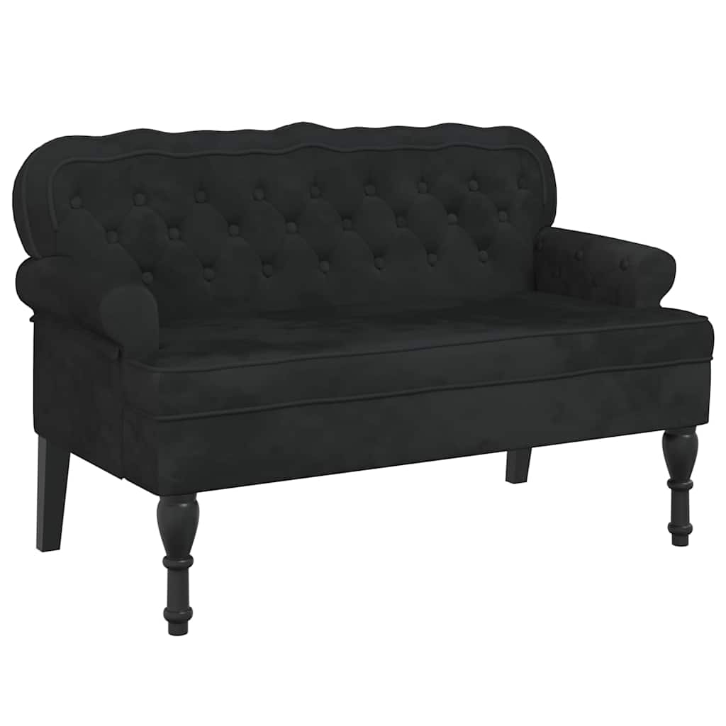 Bank met rugleuning zwart 119,5x64,5x75 cm fluweel