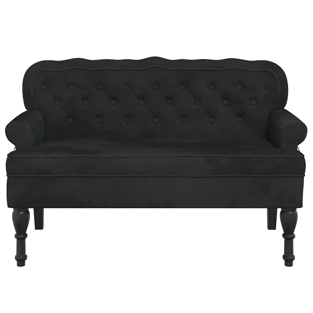 Bank met rugleuning zwart 119,5x64,5x75 cm fluweel
