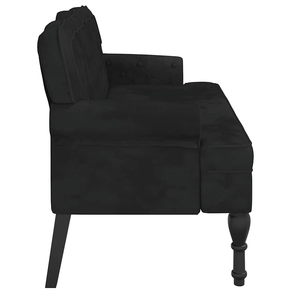 Bank met rugleuning zwart 119,5x64,5x75 cm fluweel