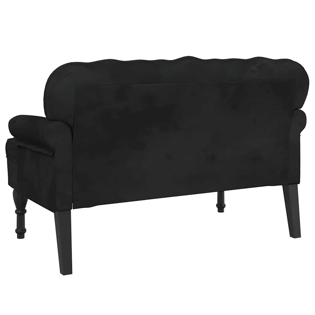 Bank met rugleuning zwart 119,5x64,5x75 cm fluweel