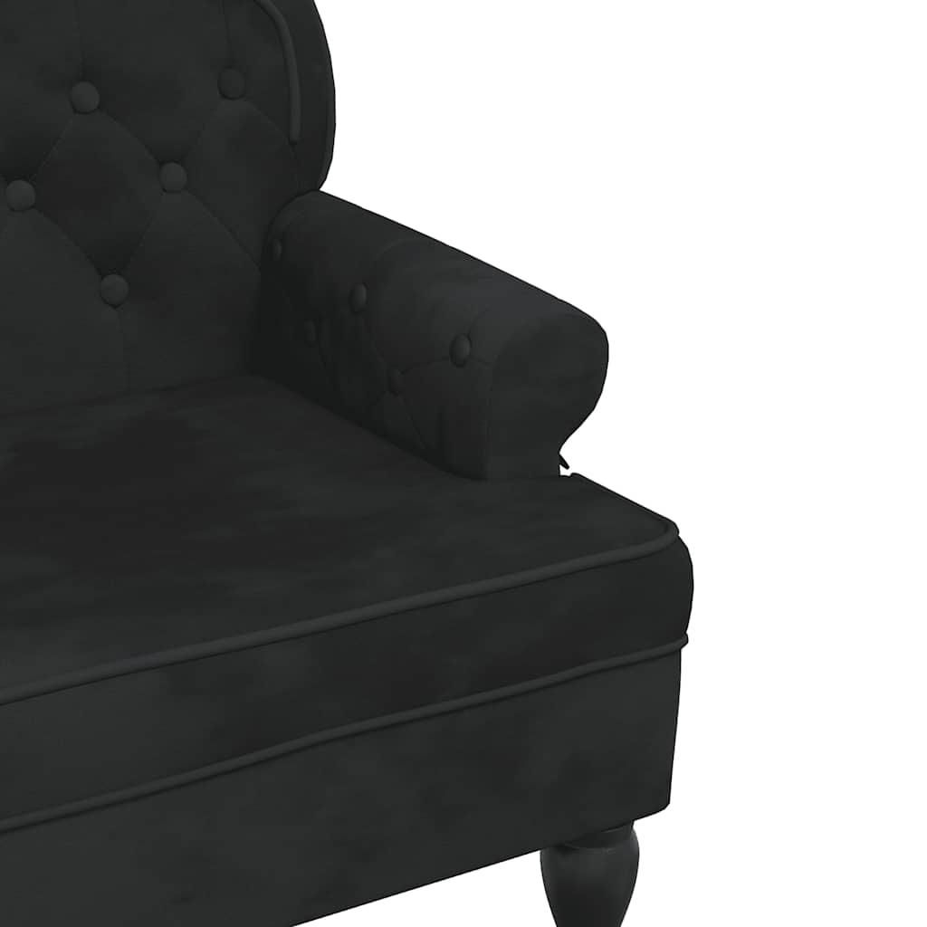 Bank met rugleuning zwart 119,5x64,5x75 cm fluweel