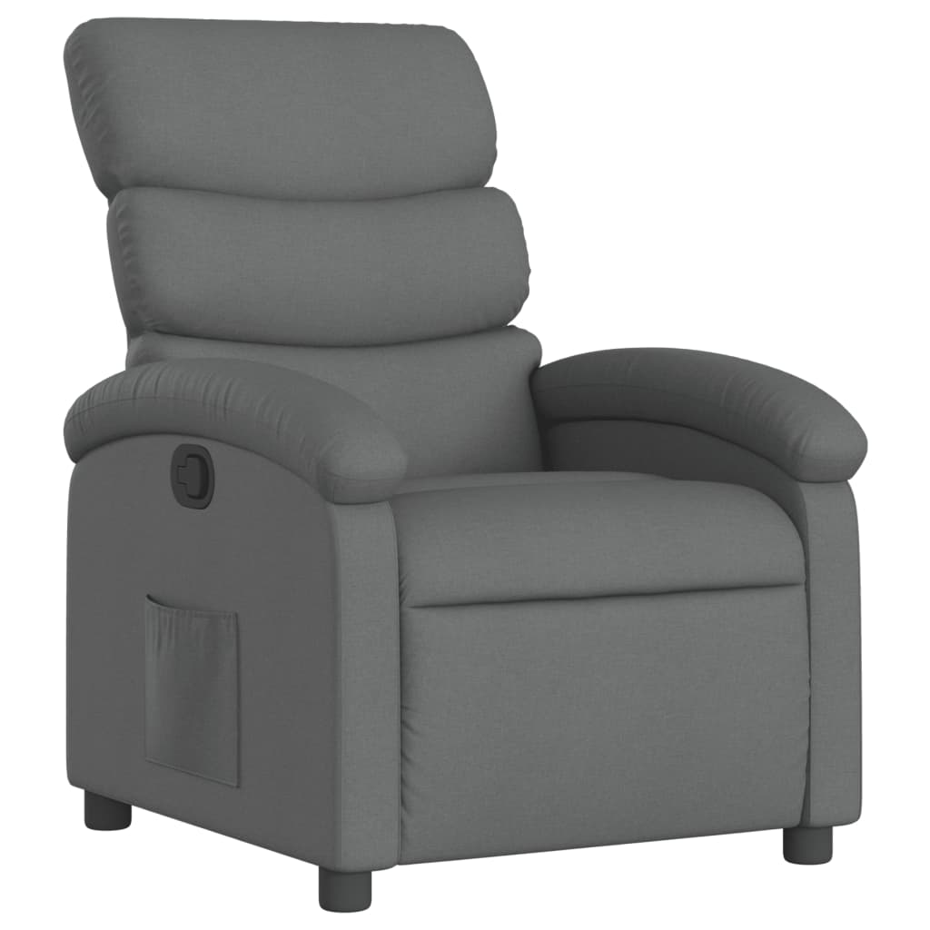 Fauteuil verstelbaar stof donkergrijs