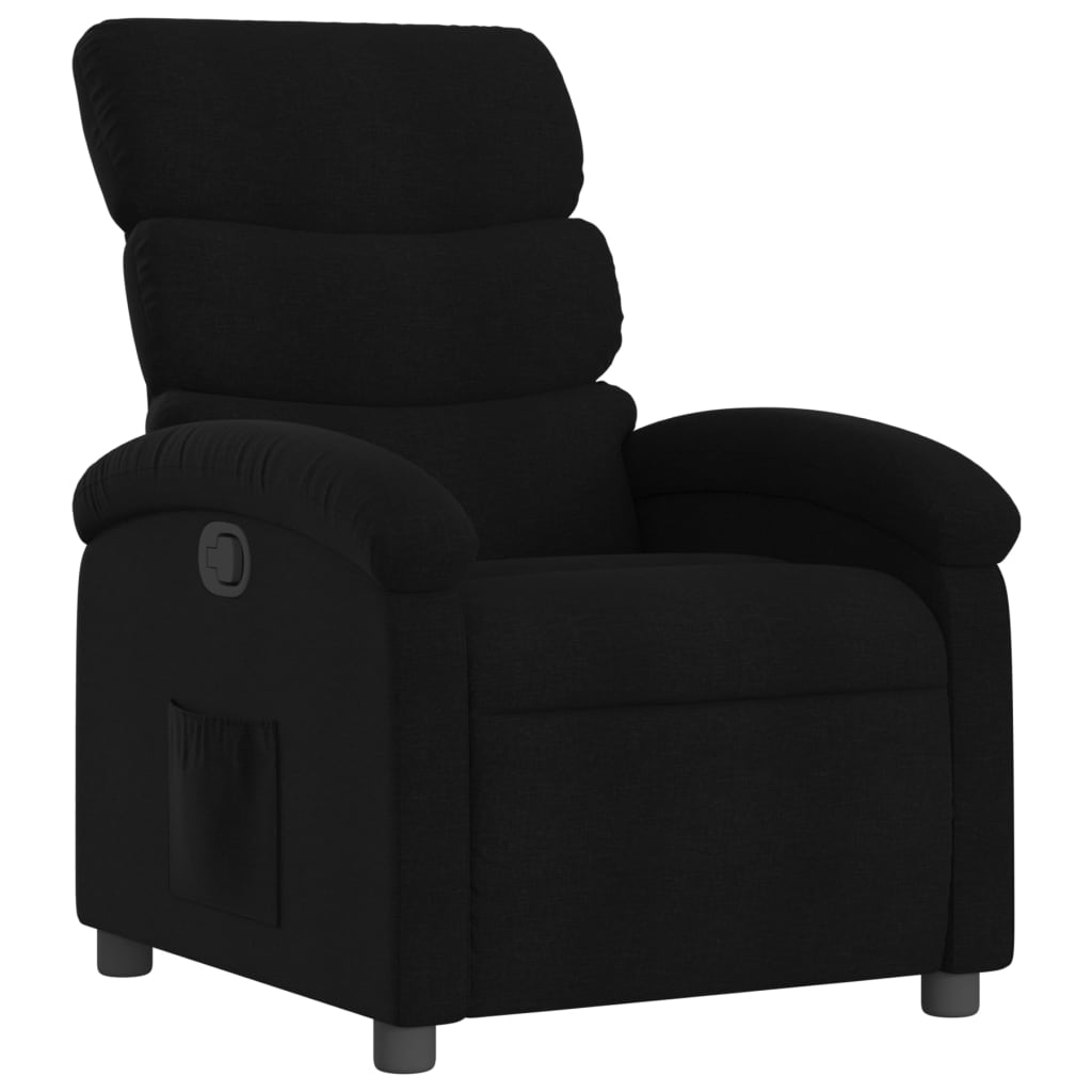 Fauteuil verstelbaar stof zwart