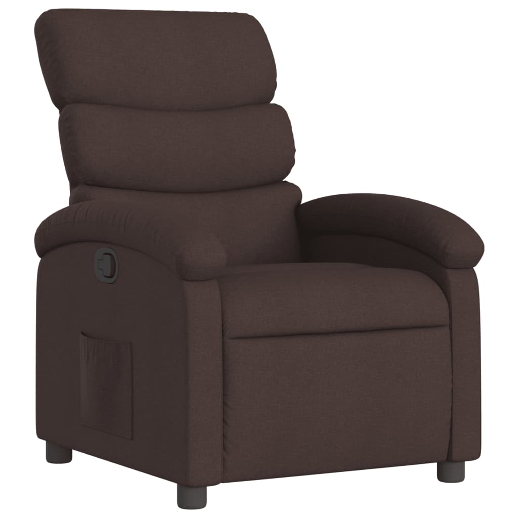 Fauteuil verstelbaar stof donkerbruin