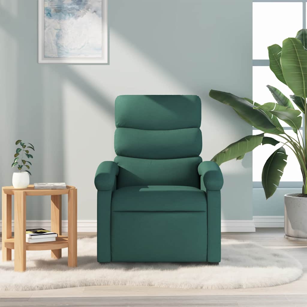 Fauteuil verstelbaar stof donkergroen