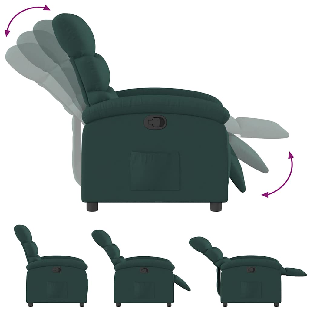 Fauteuil verstelbaar stof donkergroen
