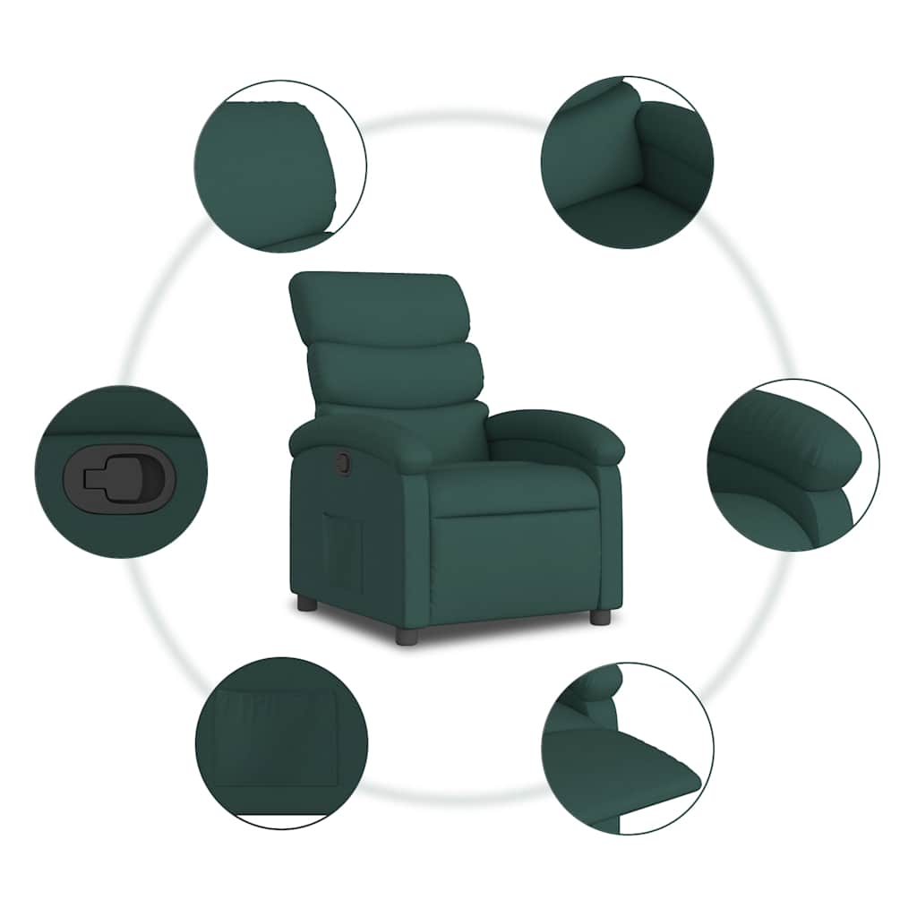 Fauteuil verstelbaar stof donkergroen