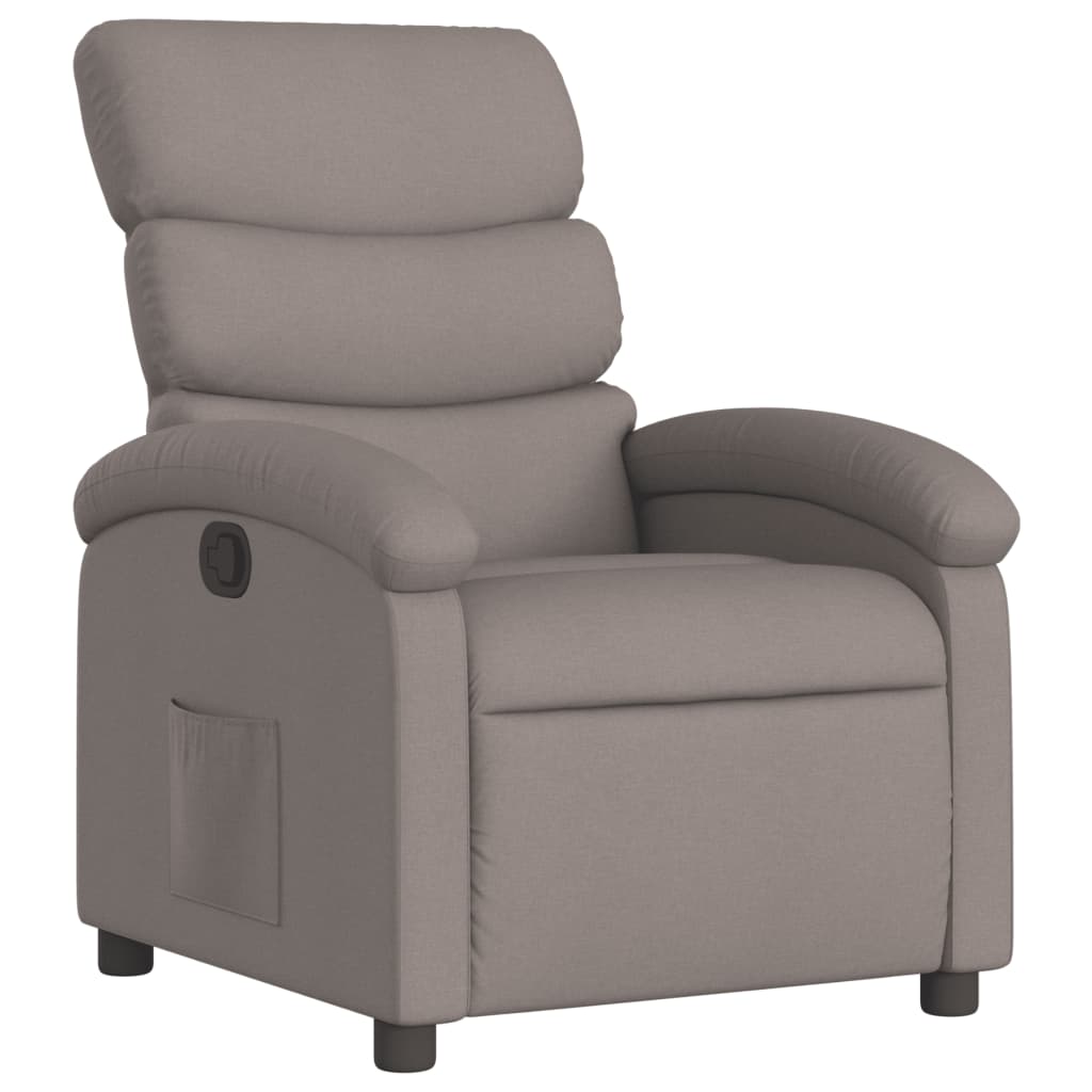 Fauteuil verstelbaar stof taupe