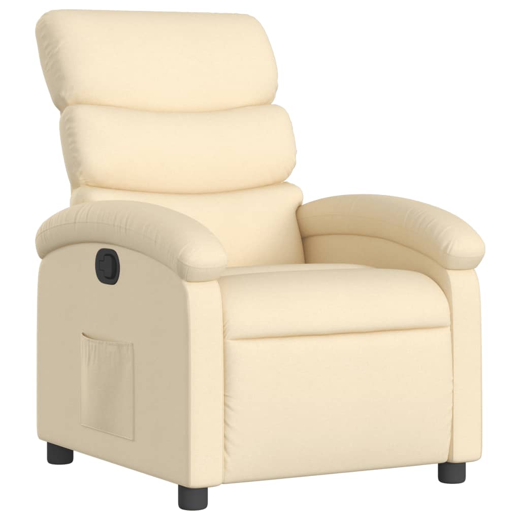 Fauteuil verstelbaar stof crèmekleurig