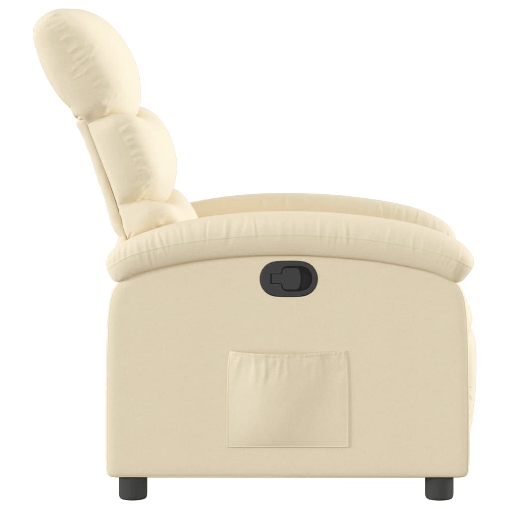 Fauteuil verstelbaar stof crèmekleurig