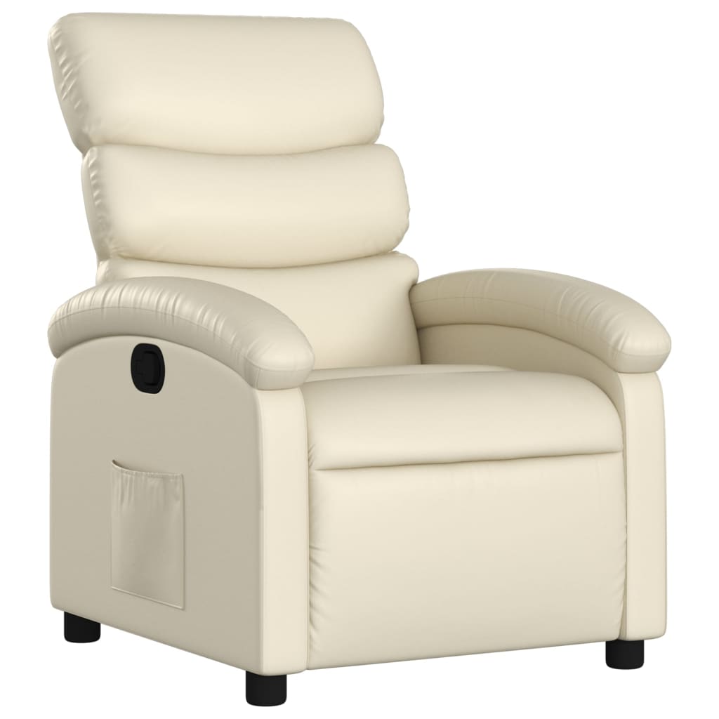 Fauteuil verstelbaar kunstleer crèmekleurig