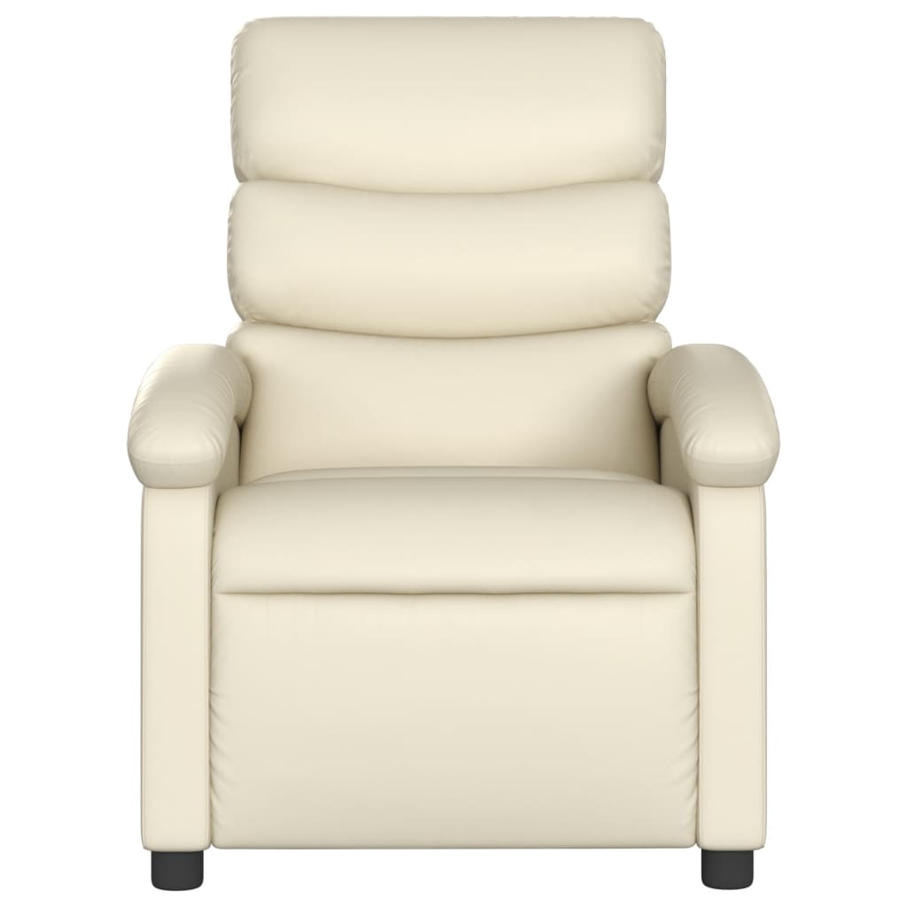 Fauteuil verstelbaar kunstleer crèmekleurig