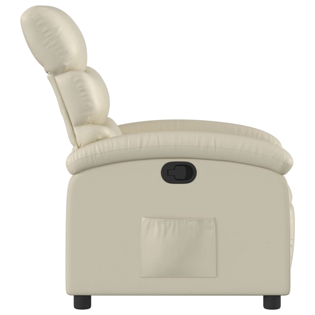 Fauteuil verstelbaar kunstleer crèmekleurig
