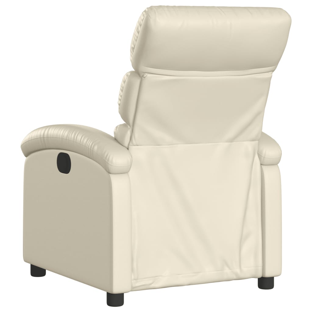 Fauteuil verstelbaar kunstleer crèmekleurig