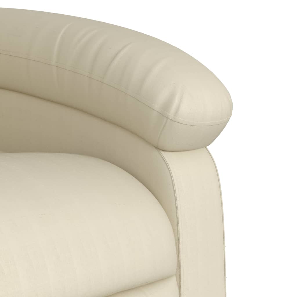 Fauteuil verstelbaar kunstleer crèmekleurig
