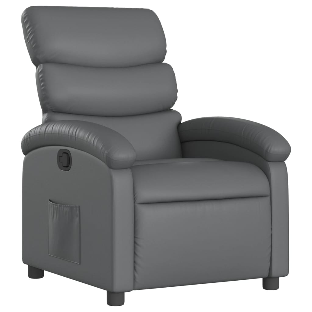 Fauteuil verstelbaar kunstleer grijs