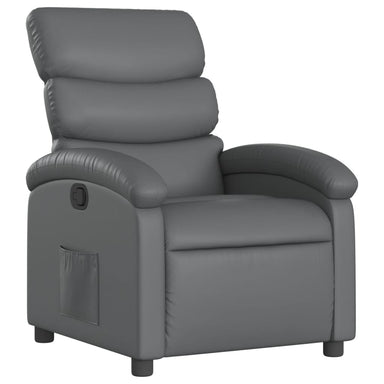 Fauteuil verstelbaar kunstleer grijs
