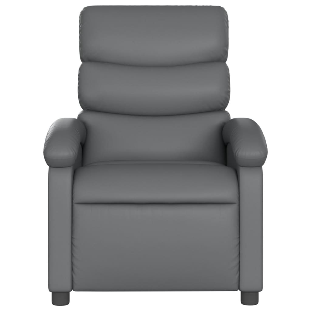 Fauteuil verstelbaar kunstleer grijs