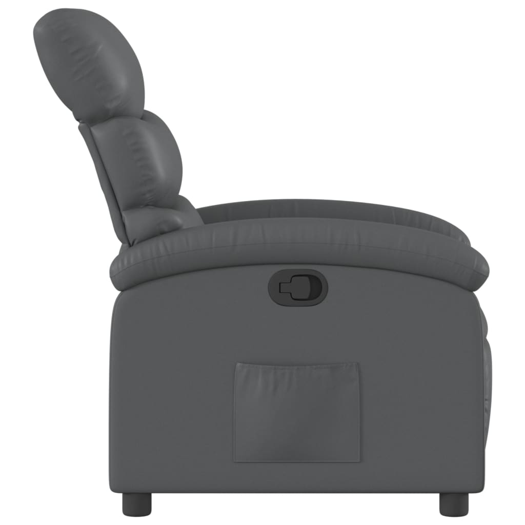 Fauteuil verstelbaar kunstleer grijs
